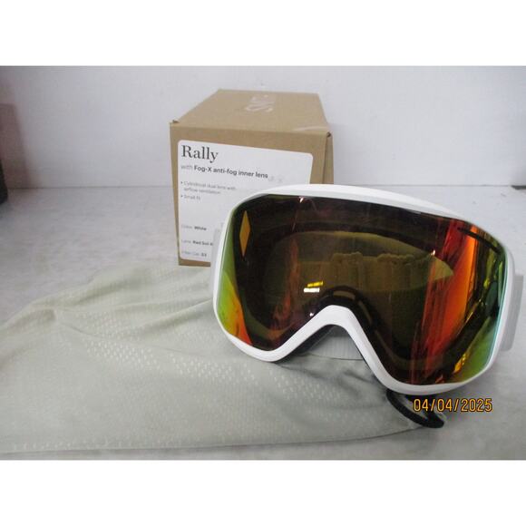 USED SMITH Unisex Adult Rally Snow Sport Goggle-White Frame/Red Sol-XMirror Lens - Picture 2 of 6